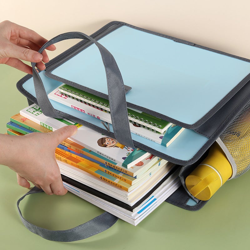 Kobest Portable Waterproof Book Bag Student Information Portable Large Capacity Zipper Tutorial Bag File Bag - Image 4