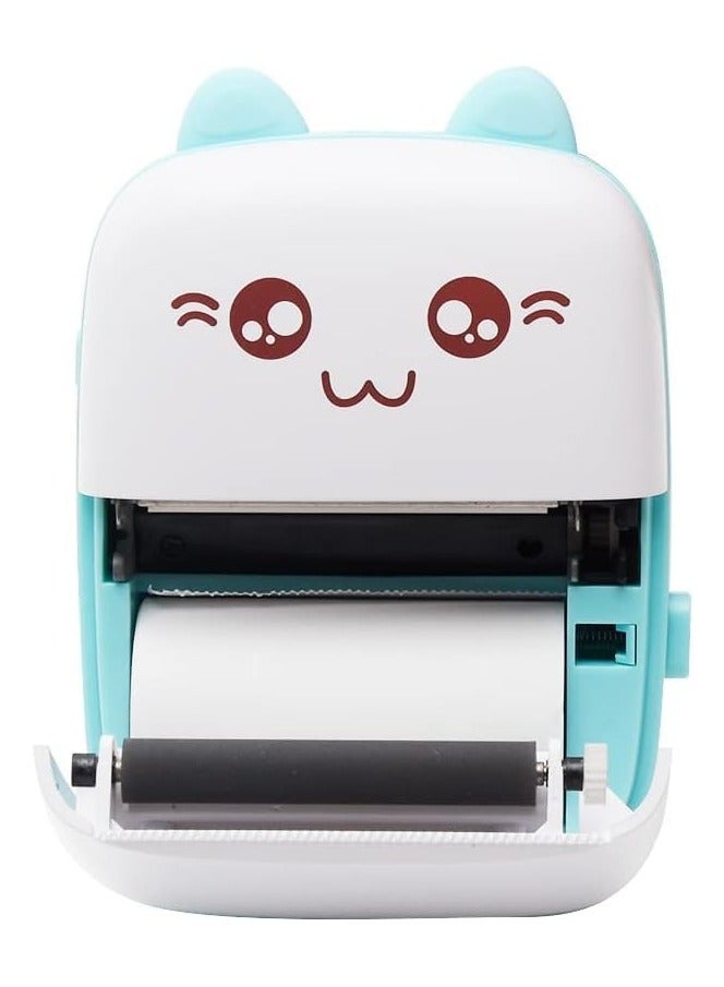 ريبنيو طابعة جيب صغيرة طابعة حرارية صغيرة لاسلكية بتقنية بلوتوث 4.0 طابعة صور ملصقات إيصالات ورق ملاحظات طابعة حرارية ذكية محمولة بتقنية بلوتوث بدون حبر للدراسة والمكتب المنزلي (أزرق) - Image 2