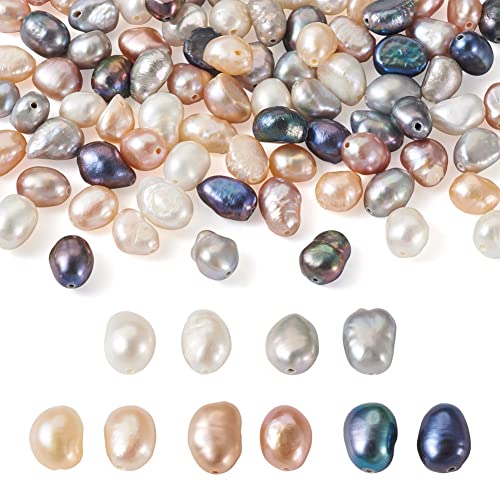 BB Beadthoven Beadthoven 100pcs Natural Freshwater Pearl Beads 4-6mm Mix Irregular Nuggets Pearl Beads Oval Rice Loose Pearls for DIY Bracelet Necklace Jewelry Making Beading Crafts Supplies Hole 0.5-0.7mm - Image 1