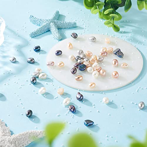 BB Beadthoven Beadthoven 100pcs Natural Freshwater Pearl Beads 4-6mm Mix Irregular Nuggets Pearl Beads Oval Rice Loose Pearls for DIY Bracelet Necklace Jewelry Making Beading Crafts Supplies Hole 0.5-0.7mm - Image 3