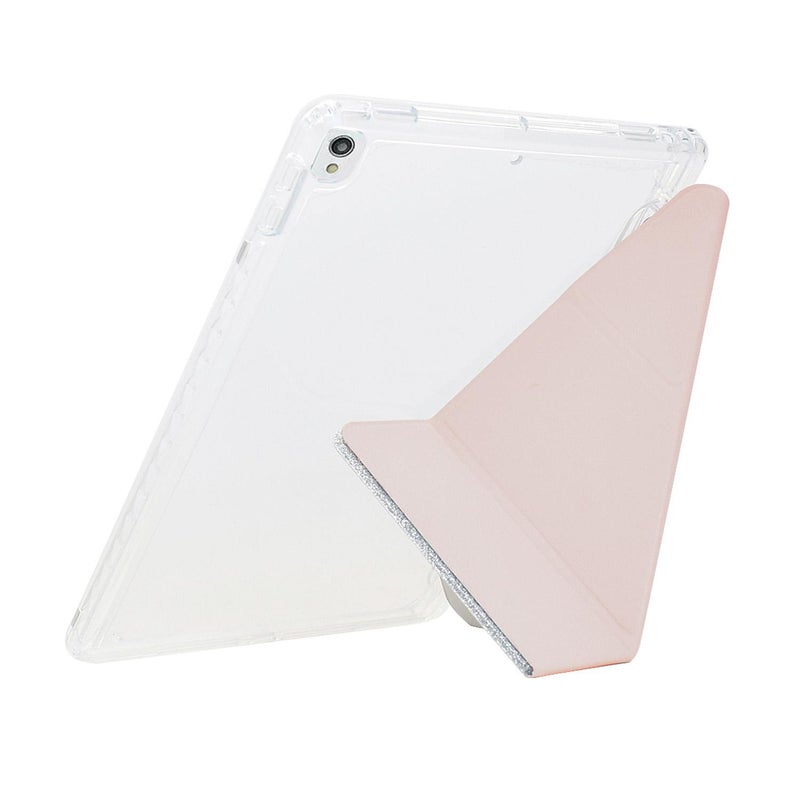 For Ipad 10.2 2021 / Air 10.5 Y-Fold Clear Acrylic Glitter Smart Leather Tablet Case(Rose Gold) - Image 3