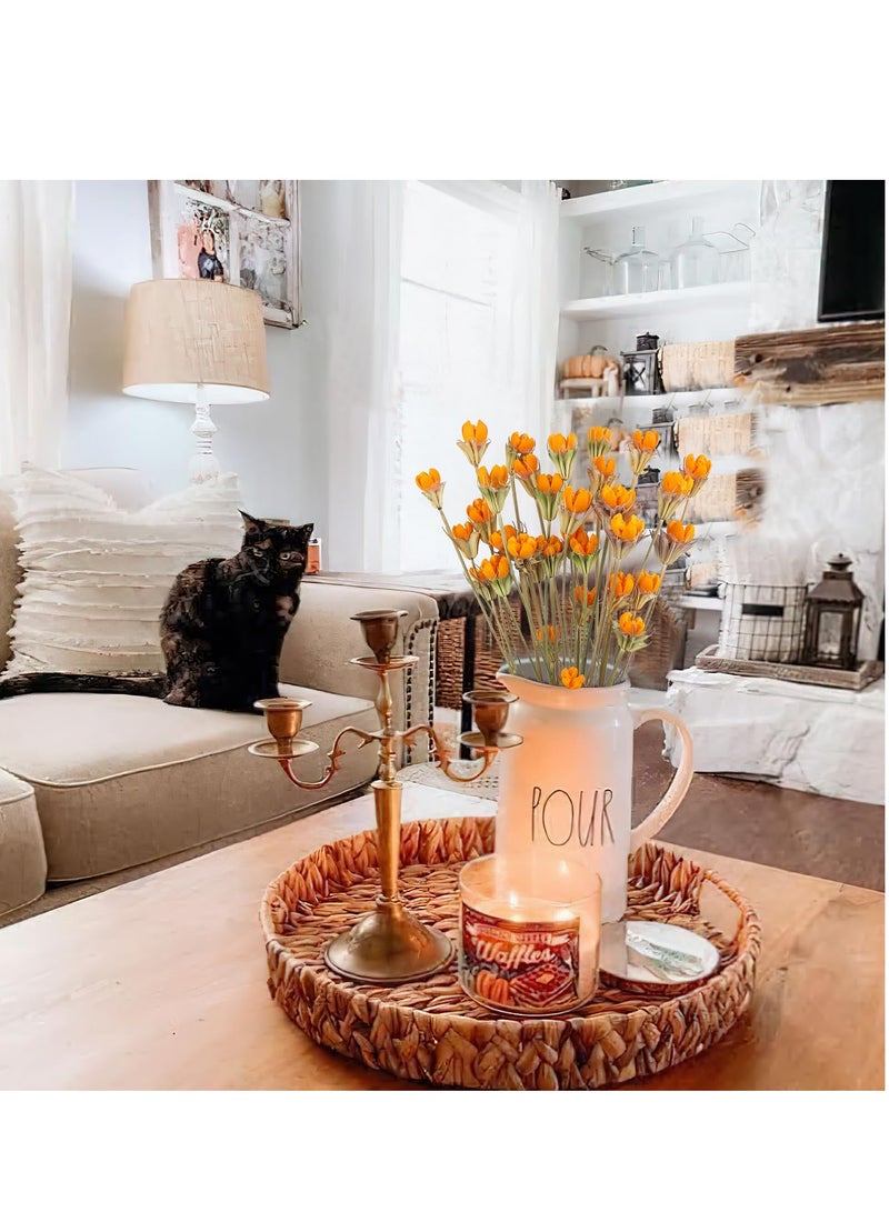 KASTWAVE 2 Pcs Natural Craspedia Billy Balls Dried Flowers Bouquet - Artificial Pistachio Orange Floral Arrangements for Home Farmhouse Table Vase Filler Party and Fall Decor - Image 5