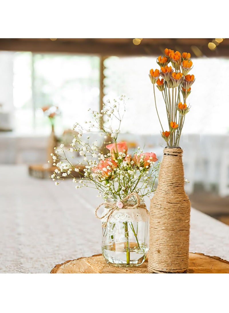 KASTWAVE 2 Pcs Natural Craspedia Billy Balls Dried Flowers Bouquet - Artificial Pistachio Orange Floral Arrangements for Home Farmhouse Table Vase Filler Party and Fall Decor - Image 3