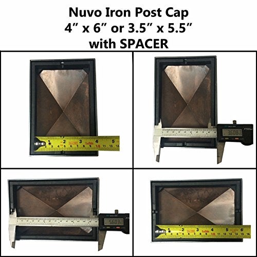 Nuvo Iron Pyramid Post Cap, 4" x 6" - Black - Image 5