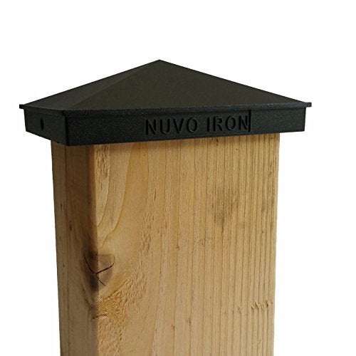 Nuvo Iron Pyramid Post Cap, 4" x 6" - Black - Image 2