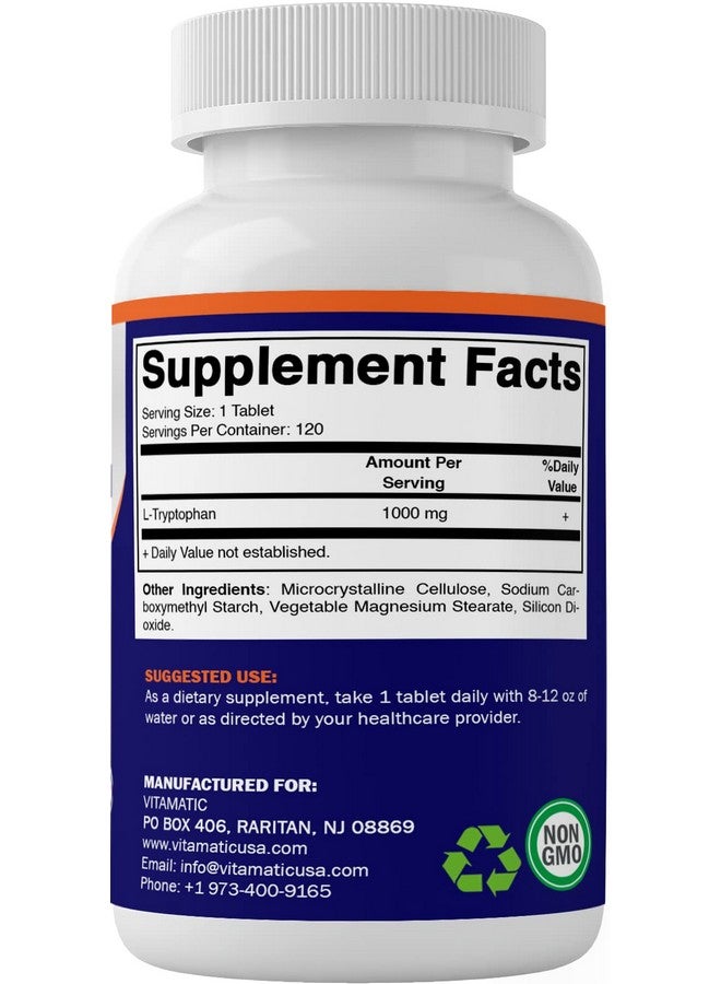 Vitamatic L-Tryptophan 1000mg 120 Tablets (120 Tablets (Pack of 1)) (1 Bottle) - Image 5