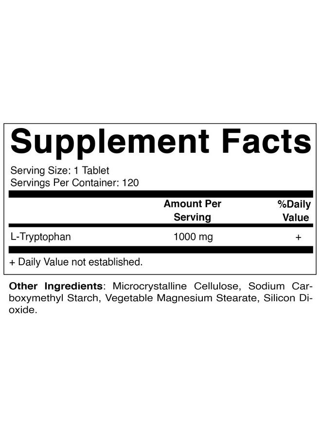 Vitamatic L-Tryptophan 1000mg 120 Tablets (120 Tablets (Pack of 1)) (1 Bottle) - Image 2