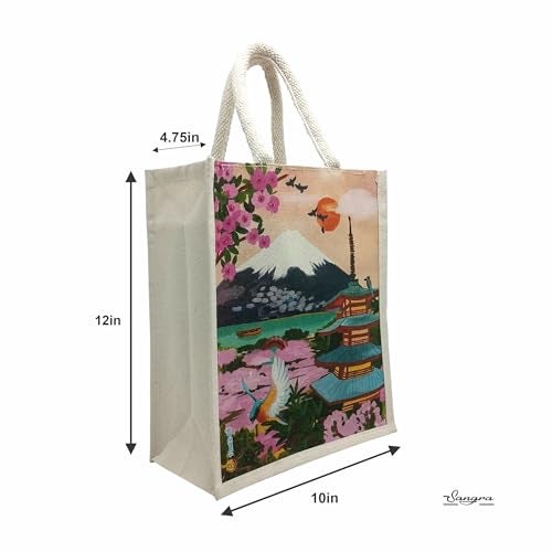Sangra Canvas Reusable Bags for School, College & Office – Pack of 2, Stylish Lunch Bags for Men & Women (Japan) - Image 3