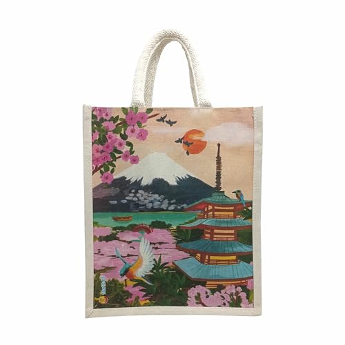 Sangra Canvas Reusable Bags for School, College & Office – Pack of 2, Stylish Lunch Bags for Men & Women (Japan) - Image 2