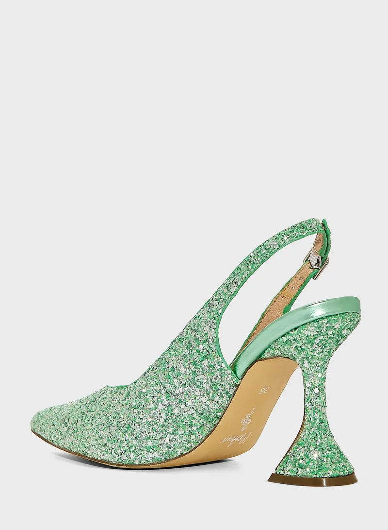 MENBUR Pointed Toe Mid Heel Sandals