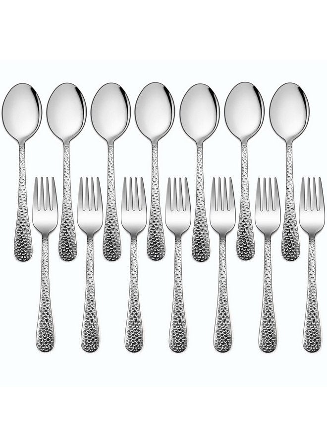 LIANYU 14-Piece Kids Silverware Set, Stainless Steel Toddler Utensils Flatware Set, Includes 7 Kids Spoons, 7 Kids Forks, Child Preschooler Cutlery Set, Dishwasher Safe - Image 1
