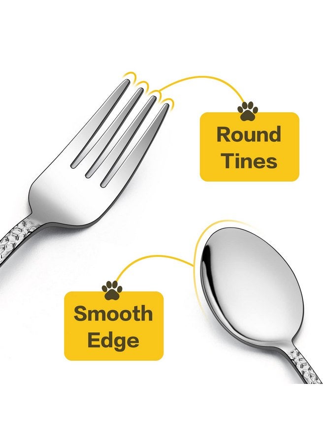 LIANYU 14-Piece Kids Silverware Set, Stainless Steel Toddler Utensils Flatware Set, Includes 7 Kids Spoons, 7 Kids Forks, Child Preschooler Cutlery Set, Dishwasher Safe - Image 3