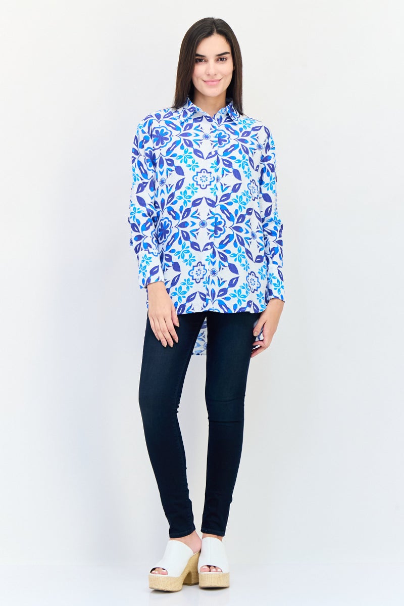 bebe قمصان نسائية عادية بأكمام طويلة بطبعة زهور، متعددة الألوان - Image 2