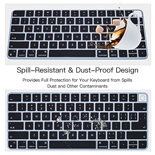 imComor Keyboard Cover for 2024 2023 2021 Apple iMac 24 Inch Magic Keyboard M4 M3 Chip with Touch ID A3118 A2449 Keyboard Cover Skin, iMac 24 Inch M1 Chip Magic Keyobard A2450 Keyboard Skin Accessories, Black - Image 5