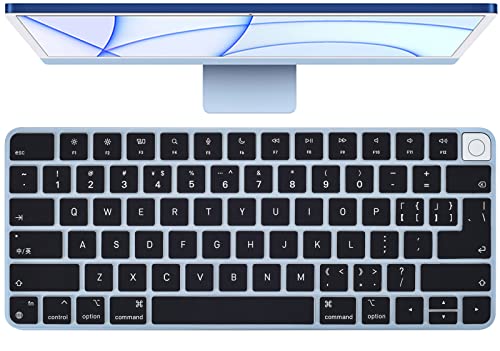 imComor Keyboard Cover for 2024 2023 2021 Apple iMac 24 Inch Magic Keyboard M4 M3 Chip with Touch ID A3118 A2449 Keyboard Cover Skin, iMac 24 Inch M1 Chip Magic Keyobard A2450 Keyboard Skin Accessories, Black - Image 1