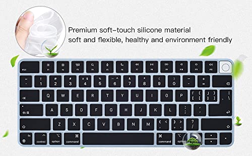 imComor Keyboard Cover for 2024 2023 2021 Apple iMac 24 Inch Magic Keyboard M4 M3 Chip with Touch ID A3118 A2449 Keyboard Cover Skin, iMac 24 Inch M1 Chip Magic Keyobard A2450 Keyboard Skin Accessories, Black - Image 4