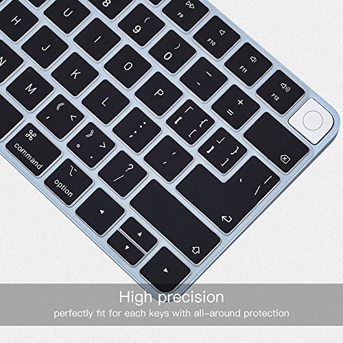 imComor Keyboard Cover for 2024 2023 2021 Apple iMac 24 Inch Magic Keyboard M4 M3 Chip with Touch ID A3118 A2449 Keyboard Cover Skin, iMac 24 Inch M1 Chip Magic Keyobard A2450 Keyboard Skin Accessories, Black - Image 2