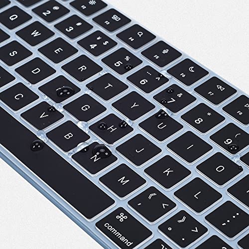 imComor Keyboard Cover for 2024 2023 2021 Apple iMac 24 Inch Magic Keyboard M4 M3 Chip with Touch ID A3118 A2449 Keyboard Cover Skin, iMac 24 Inch M1 Chip Magic Keyobard A2450 Keyboard Skin Accessories, Black - Image 3