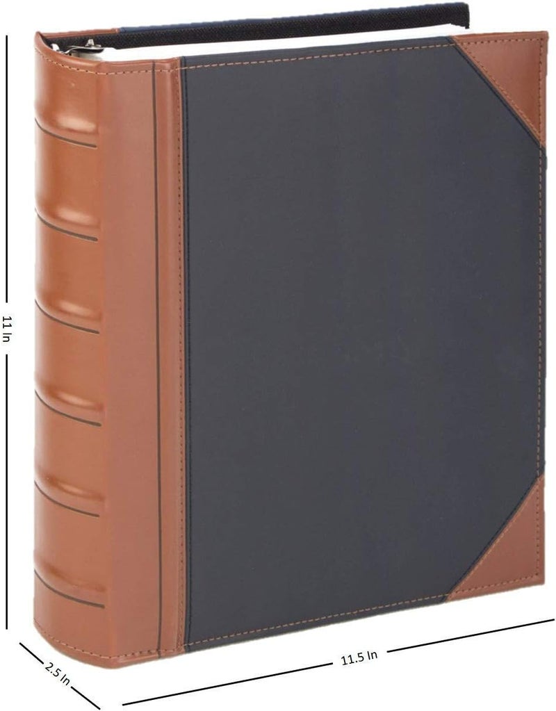 Kleer-Vu Executive Binder, English Leather 2 Tone with Stitching and Ribbed Spine, Heavy Duty 1.1/2 Inch 3 D-ring with Buster, Holds 350 8.5x 11 Sheets (Black) - Image 2