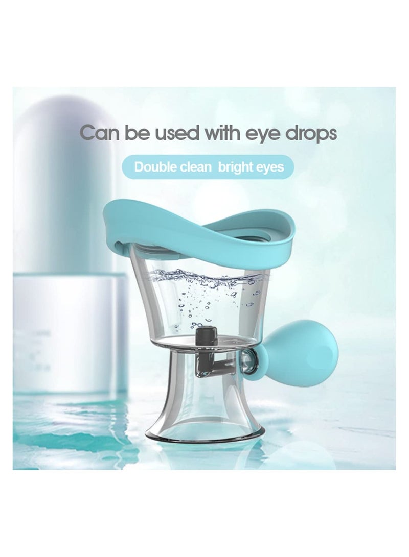 Excefore Eye Wash Cup,Eye Wash Cleaner Kit Silicon Manual Air Pressure Eye Cleaning Cup Tool Effective Eye Rinse Clean Dust Makeup Irritants,Transparent with Storage Container Eye Cup Soothing Tired Eyes - Image 2