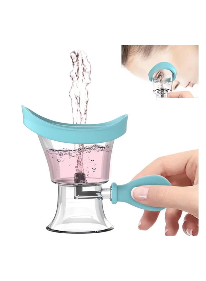 Excefore Eye Wash Cup,Eye Wash Cleaner Kit Silicon Manual Air Pressure Eye Cleaning Cup Tool Effective Eye Rinse Clean Dust Makeup Irritants,Transparent with Storage Container Eye Cup Soothing Tired Eyes - Image 1