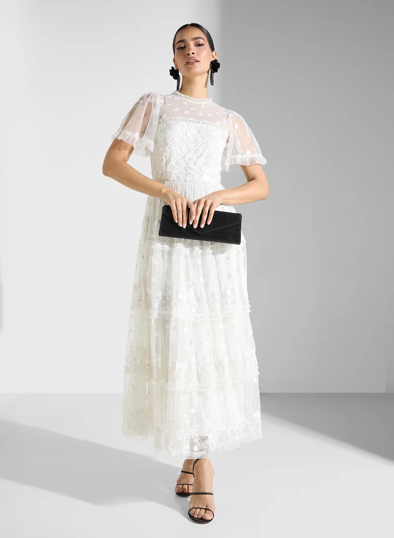 Maya Tiered Embroidered Dress