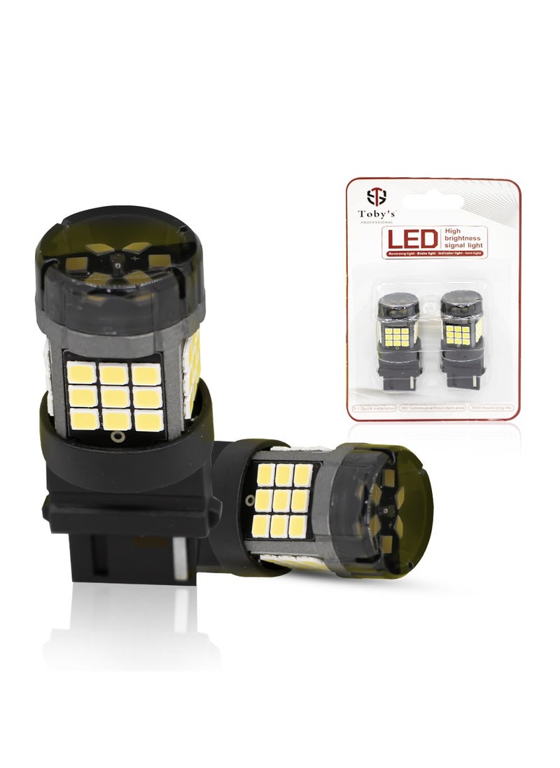 Toby's Super Bright Power T20 3156 42SMD LED Bulbs with 2835 Chip replacement for Back Up Reverse Brake Lights (White)