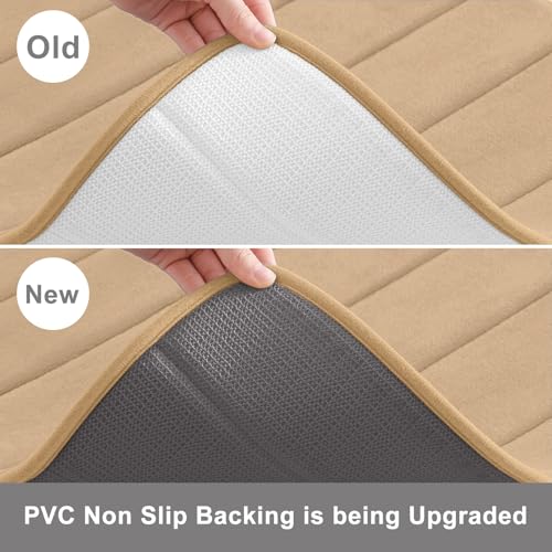 Buganda Memory Foam Bath Mat, 24" x 16", Ultra Soft and Non-Slip Bathroom Rugs, Water Absorbent and Machine Washable Bath Rug for Bathroom, Shower, and Tub, Camel - Image 3