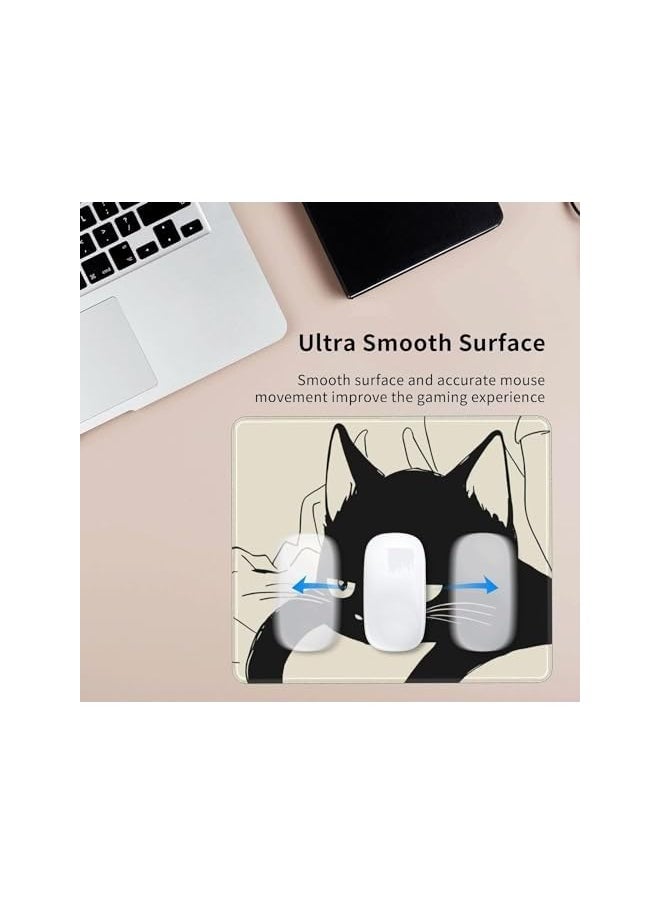 AMGREEN - YRQX Funny Cat Mouse Pad, Square Cute Mouse Pads for Wireless Mouse, Small Office Computer Mousepad, with Non Slip Rubber Base Mouse Mat, Funny Designed Pattern, for Desk Laptop, 7.9×9.5 In - Image 1