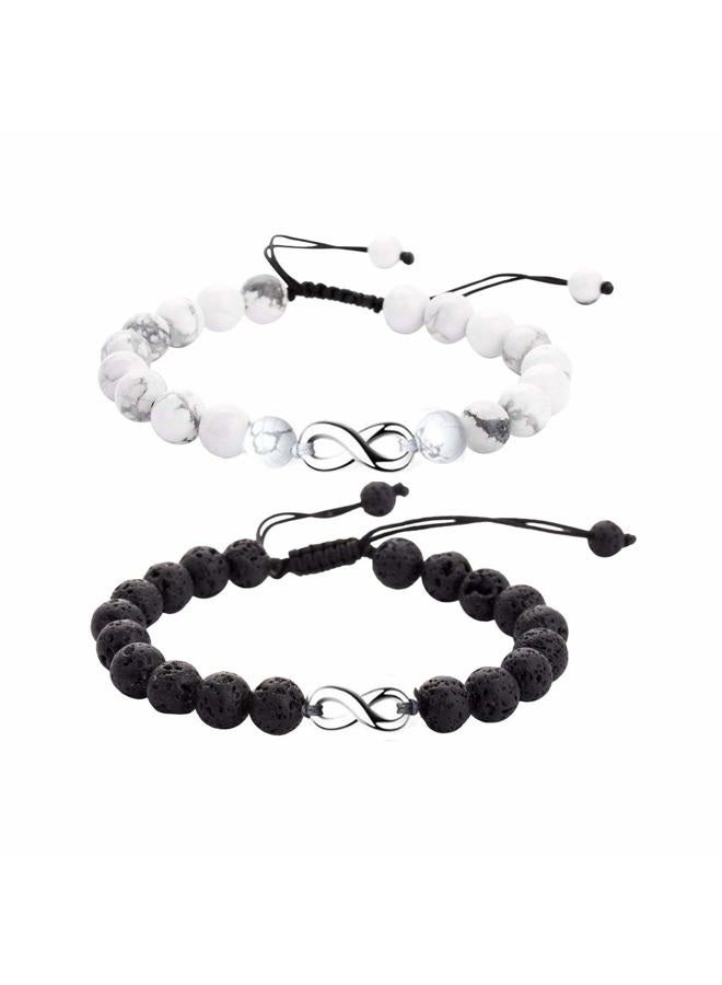 Softones 8MM Lava Rock Beads Bracelet for Men Women,Friendship Couples Gifts Natural Stone Bracelets - Image 1