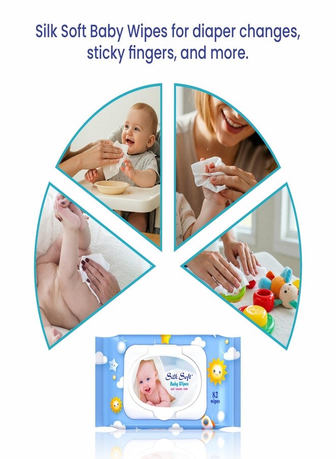 Silk Soft Baby Wet Wipes with Lid - 492 Wipes (82 x 6 Packs) | Fragrance-Free, Alcohol-Free & Hypoallergenic | Extra Thick, Moisturizing & Gentle on Sensitive Baby Skin - Image 5