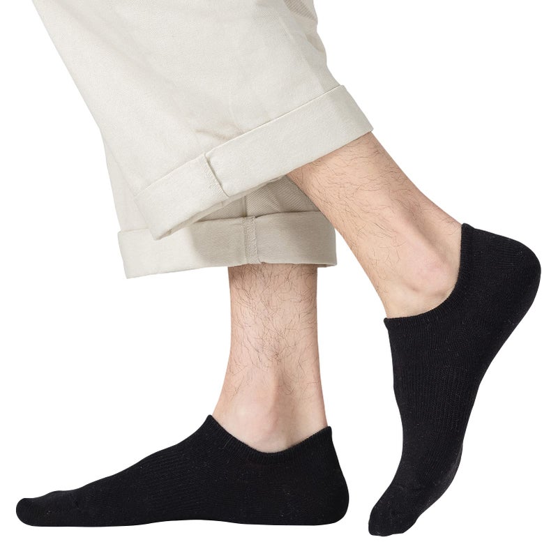 JORMATT 6 Pairs Mens & Women No Show Socks Non-Slip, Athletic Sneaker Cotton Invisible Low Cut Socks for Mens Shoe Size 10-13 - Image 2