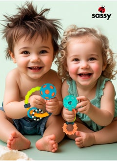 Sassy My First Toys Sensory Gift Set – 4-Piece Tactile Exploration, Grasp & Teething Toys for Babies 0+ Months, BPA-Free & Perfect for Early Development  - Image 2