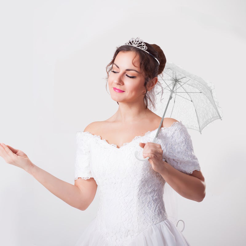 Lace Umbrella Scene Props Lace Parasol Umbrella for Wedding Stage Performance Photography - Image 4