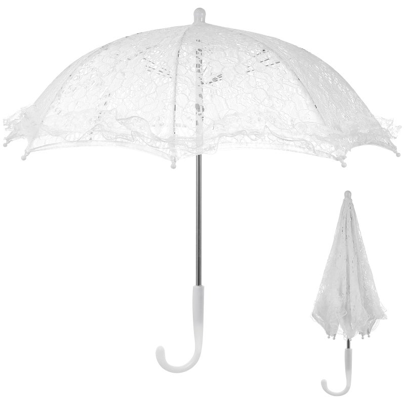 Lace Umbrella Scene Props Lace Parasol Umbrella for Wedding Stage Performance Photography - Image 1