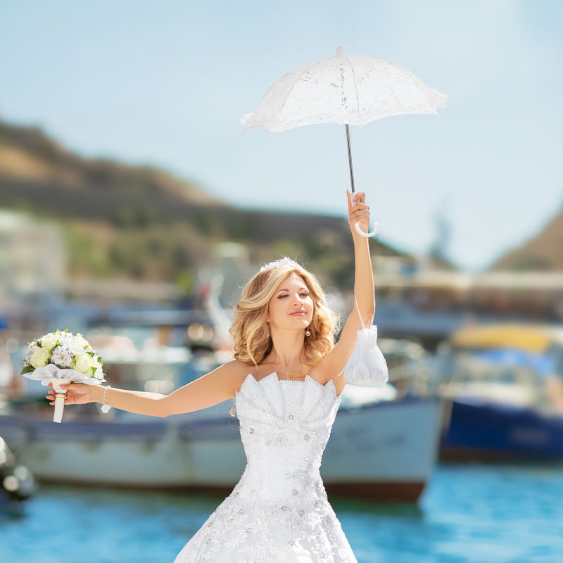 Lace Umbrella Scene Props Lace Parasol Umbrella for Wedding Stage Performance Photography - Image 5