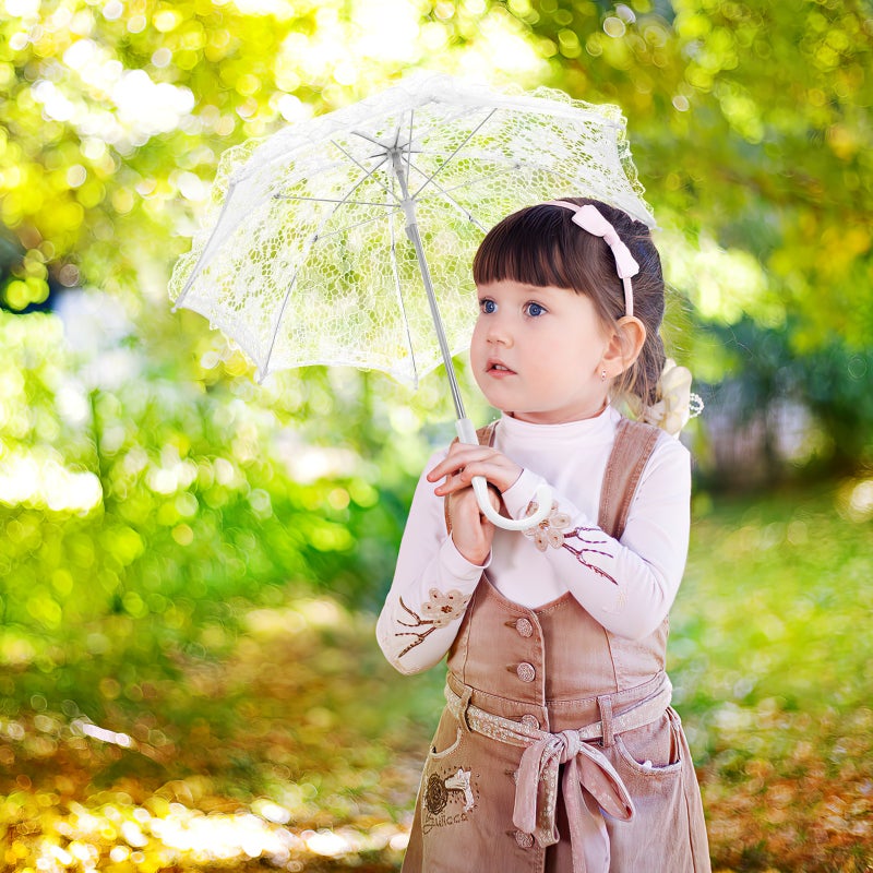 Lace Umbrella Scene Props Lace Parasol Umbrella for Wedding Stage Performance Photography - Image 2