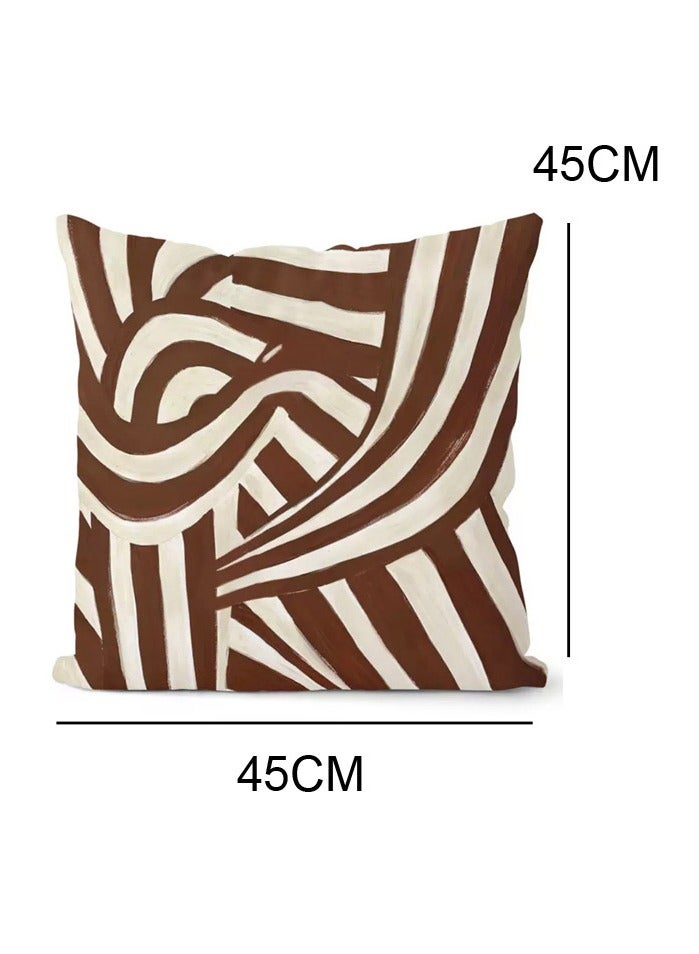 أفهوغو طقم أغطية وسائد مكون من 4 قطع، غطاء وسادة ديكورية، مقاس 45 × 45 سم، بتصميم كلاسيكي أوروبي مجرد، مناسب للأريكة وغرفة النوم وديكور المنزل، مقاس 18 × 18 بوصة. - Image 4