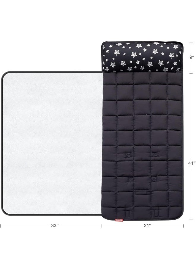 Moonsea Moonsea Toddler Sleeping Bag Nap Mat Black with Pillow and Fleece Blanket  - Image 5