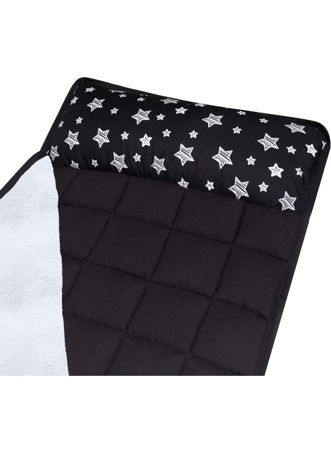Moonsea Moonsea Toddler Sleeping Bag Nap Mat Black with Pillow and Fleece Blanket  - Image 2