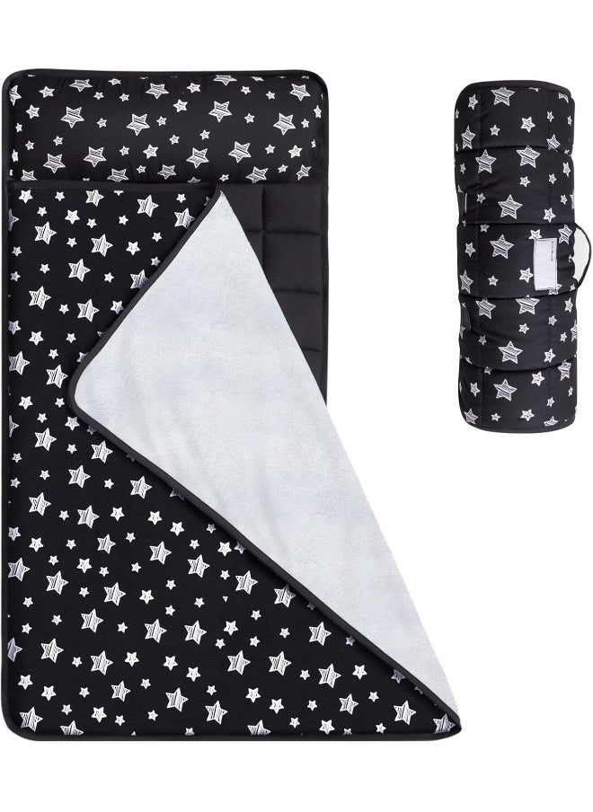 Moonsea Moonsea Toddler Sleeping Bag Nap Mat Black with Pillow and Fleece Blanket  - Image 1