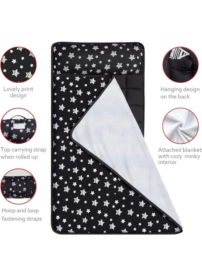 Moonsea Moonsea Toddler Sleeping Bag Nap Mat Black with Pillow and Fleece Blanket  - Image 3