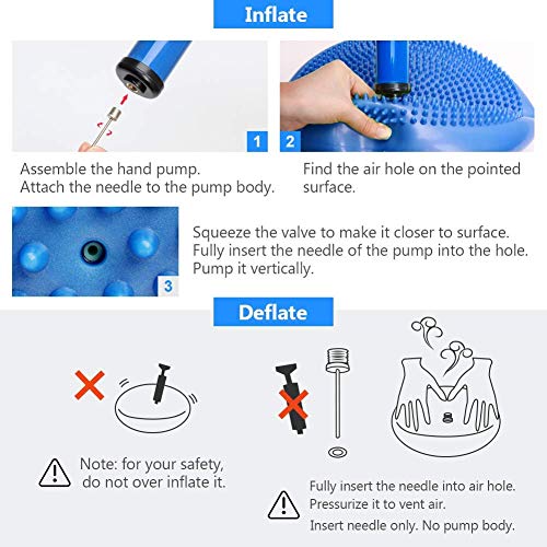 WIWAPLEX WIWAPLE Wiggle Seat, Inflatable Stability Balance Disc Wobble Cushion, Balance Disc Wiggle Seat, Flexible Seating Classroom with Free Air Pump Sensory Kids (Office & Home & School) (Blue) - Image 3