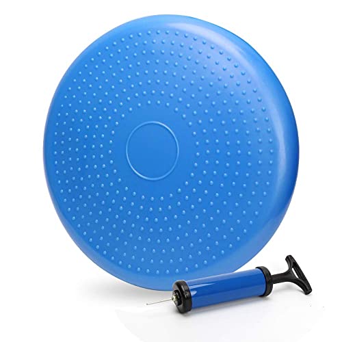 WIWAPLEX WIWAPLE Wiggle Seat, Inflatable Stability Balance Disc Wobble Cushion, Balance Disc Wiggle Seat, Flexible Seating Classroom with Free Air Pump Sensory Kids (Office & Home & School) (Blue) - Image 1