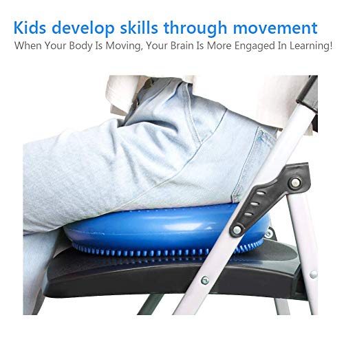 WIWAPLEX WIWAPLE Wiggle Seat, Inflatable Stability Balance Disc Wobble Cushion, Balance Disc Wiggle Seat, Flexible Seating Classroom with Free Air Pump Sensory Kids (Office & Home & School) (Blue) - Image 4