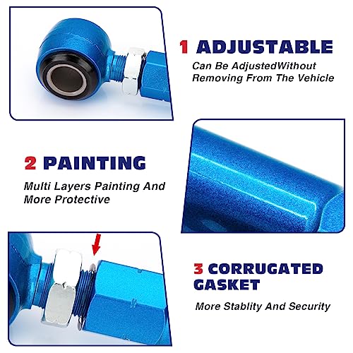 KSP PERFORMANCE KSP Rear Camber Arm for 370Z G35 G37 Q40, Adjustable Toe -2.00° to +2.00° Camber -3.00° to +3.00° Rear Lower Suspesnion Arm, Rear Lower Control Arm Blue 2PCS - Image 3