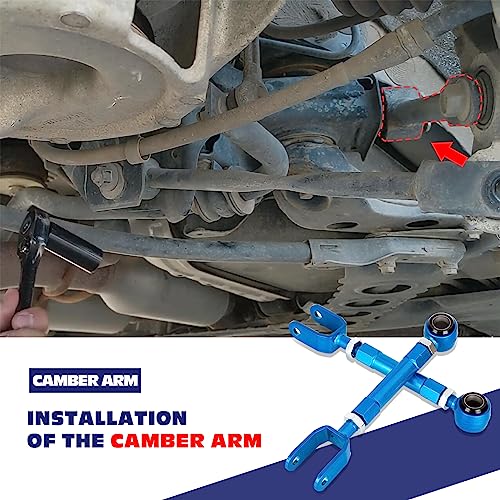 KSP PERFORMANCE KSP Rear Camber Arm for 370Z G35 G37 Q40, Adjustable Toe -2.00° to +2.00° Camber -3.00° to +3.00° Rear Lower Suspesnion Arm, Rear Lower Control Arm Blue 2PCS - Image 5