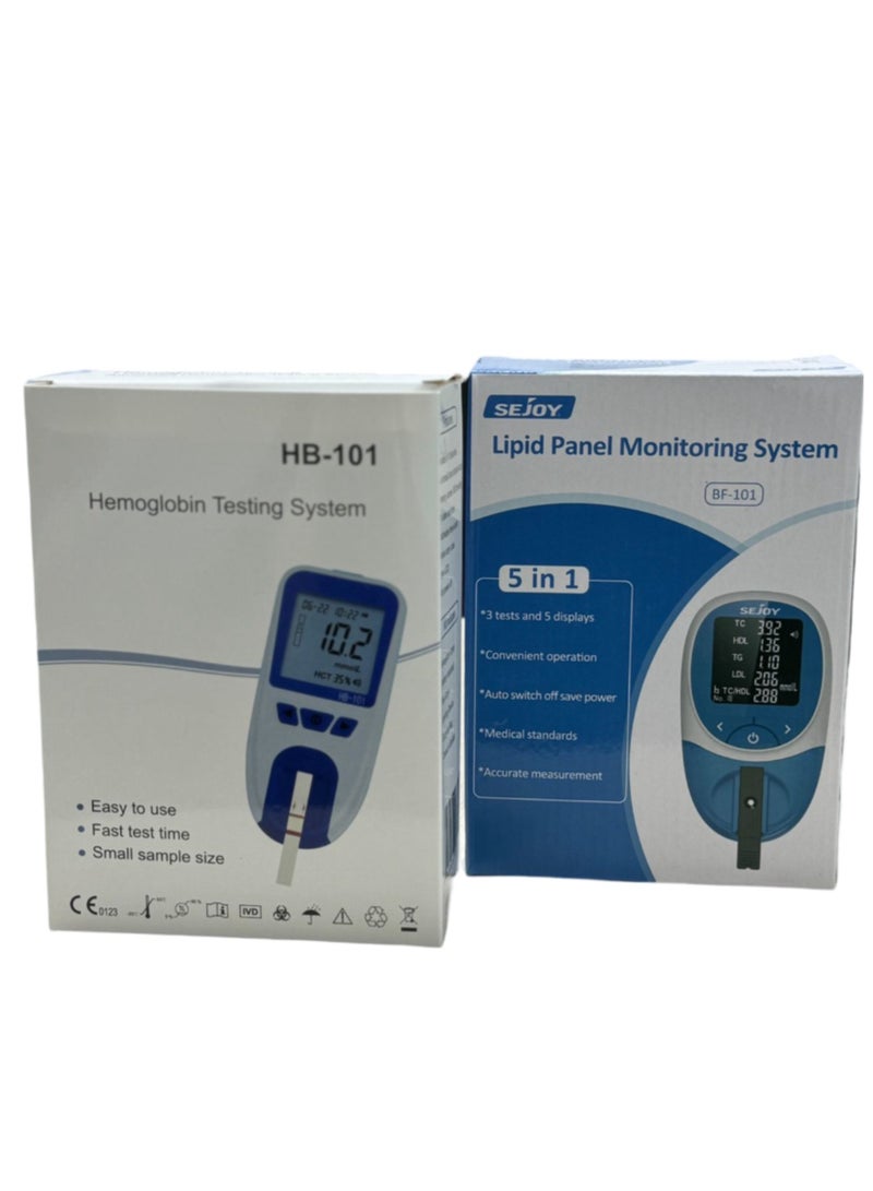 SEJOY Smart kits  At Home Lipid Panel Monitoring System   5 in 1 + Hemoglobin Test - Image 1