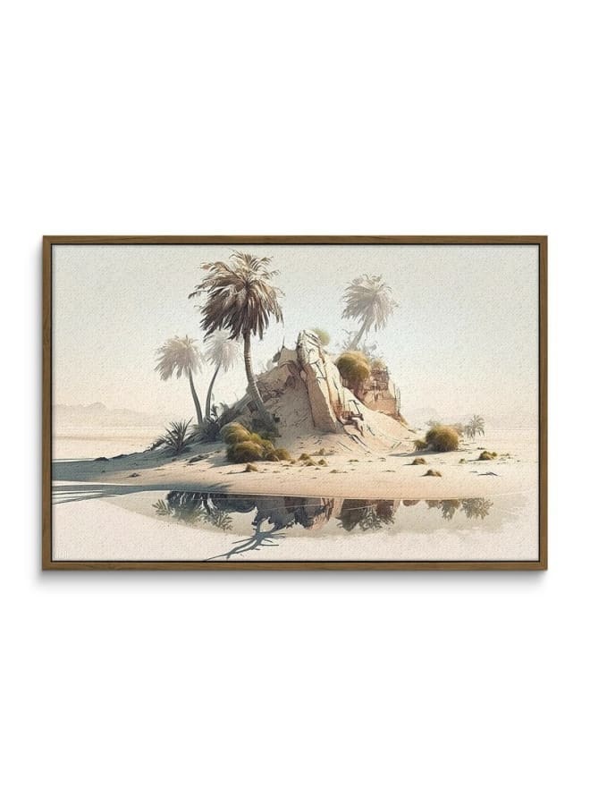 Home Gallery Desert scene with palm trees desert island framed wall art 120x80 - Image 3