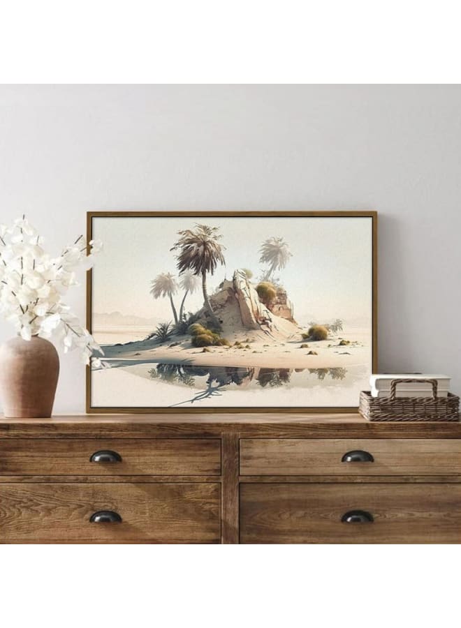 Home Gallery Desert scene with palm trees desert island framed wall art 120x80 - Image 4